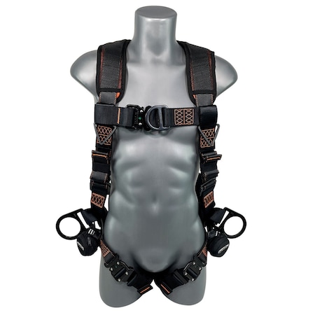 Frontline Combat Harness, Universal, 310 lbs, Quick Connect Chest/ Quick Connect Leg Straps 105CFTB-UN